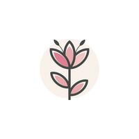 Flower logo design vector icon with modern idea