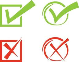 Tick, Checkbox and Cross Icon Symbols vector