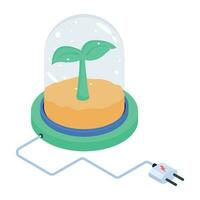 Modern isometric icon of eco plug vector