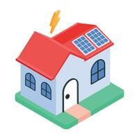 Modern isometric icon of solar panels vector