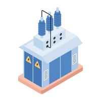 Isometric icon of battery rack vector