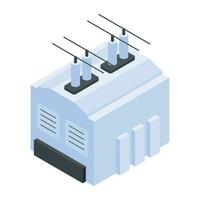 Isometric icon of battery rack vector