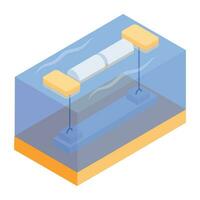 Trendy isometric icon of wave energy vector