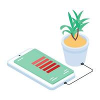 An isometric icon of plant growing vector