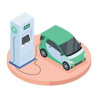 Easy to use isometric icon of car fuel vector