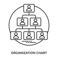 Hierarchy of an employee chart where each member is leading others, commemorating organization chart concept vector