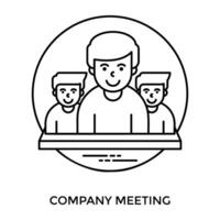 Team of workers where one is leader accompanied with two team members, showing business team icon vector