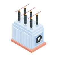 Isometric icon of voltage transformer vector