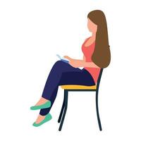 flat icon of person performing different task vector