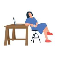 flat icon of person performing different task vector