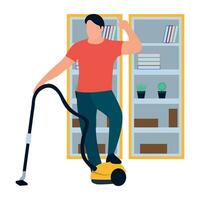 flat icon of person performing different task vector