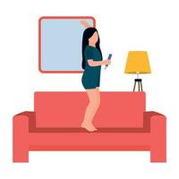 flat icon of person performing different task vector