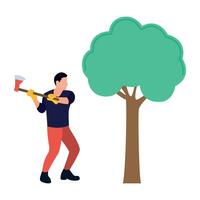 flat icon of person performing different task vector