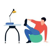 flat icon of person performing different task vector