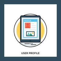 Website page with some landscape and personal profile icon denoting user profile vector