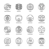 Business and Data Management Flat Icons Set vector