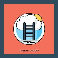 A ladder reaching to a sky high cloud conceptualizing career advancement icon vector