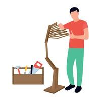 flat icon of person performing different task vector