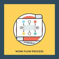 Paper with some nodes and arrows providing concept for workflow progress icon vector