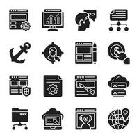 SEO and Web Optimization Flat Icons vector