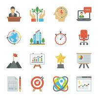 Startup and New Business Flat Icons Set vector