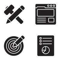 SEO and Web Optimization Icons Set vector