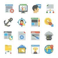 SEO and Web Optimization Flat Icons vector