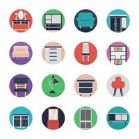 Set of Furniture Flat Vector Icons