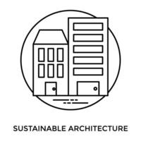 Commercial and residential apartments in an icon to show sustainable architect icon vector