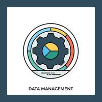 Gear sign under a data processing cycle, granting icon for data management vector