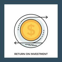 diagrama demostración circulo de dolares con puntas de flecha señalando en diferente direcciones, dirección a regreso en inversión icono vector