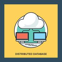 Cloud storage shared between to desktops offering concept for distributed database icon vector