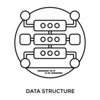 Data storage hardware devices with nodes showcasing data structure icon vector