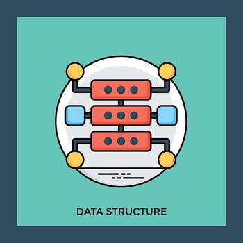 Data storage hardware devices with nodes showcasing data structure icon vector