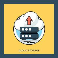 Data storage devices uploading data into a cloud to brief the icon for cloud storage vector