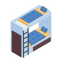 Pack of Bedroom Isometric Icons vector