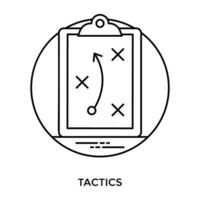 Some symbols clipped in a board with signs symbolizing strategy vector