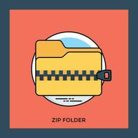 Folder with zipper displaying icon for zip folder vector