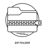 Folder with zipper displaying icon for zip folder vector