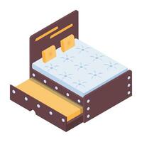 Pack of Bedroom Isometric Icons vector