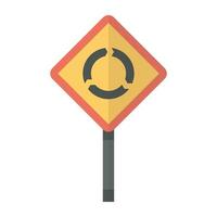 Road signals and guidepost icon vector