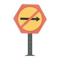 Road signals and guidepost icon vector