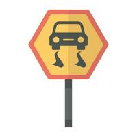 Road signals and guidepost icon vector