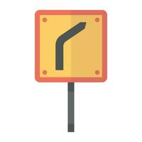 Road signals and guidepost icon vector