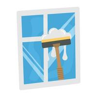 Flat Window cleaning icon vector