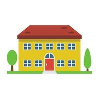 A house structure with grassy yard vector