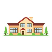 A house structure with grassy yard vector