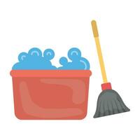 icon of Broom duster being rubbed vector