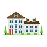 A house structure with grassy yard vector