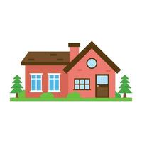 A house structure with grassy yard vector